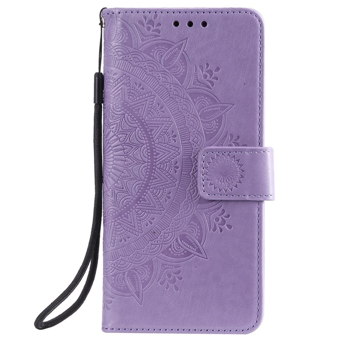 Bookcover, Nokia, COVERKINGZ X10/X20, Lila Muster, Mandala mit Klapphülle