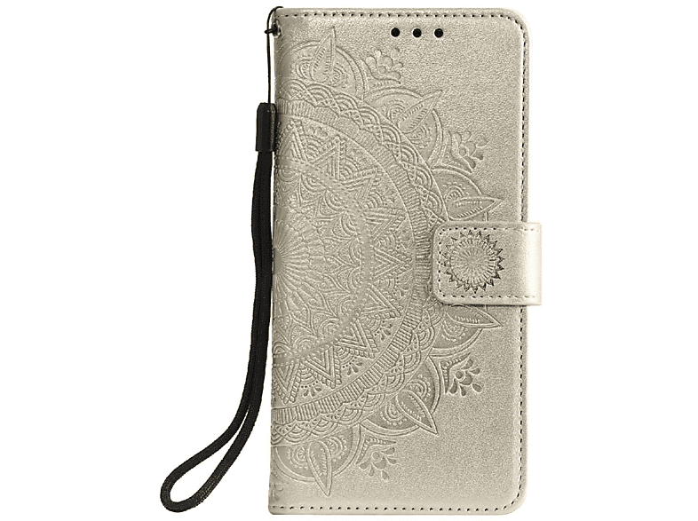 COVERKINGZ Klapphülle mit Mandala Muster, Bookcover, Samsung, Galaxy A03s, Gold