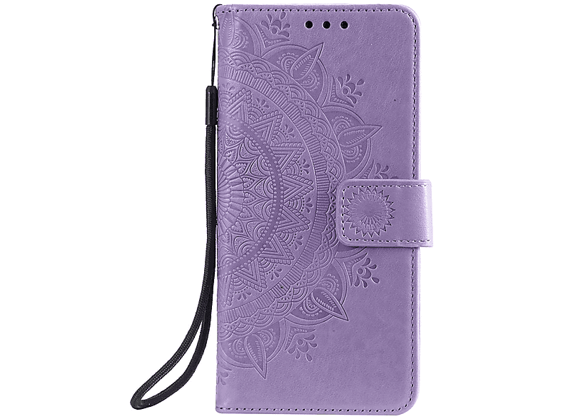 Klapphülle Muster, Lila COVERKINGZ Bookcover, mit Note 10 Xiaomi, Redmi Pro, M3 5G/Poco Mandala