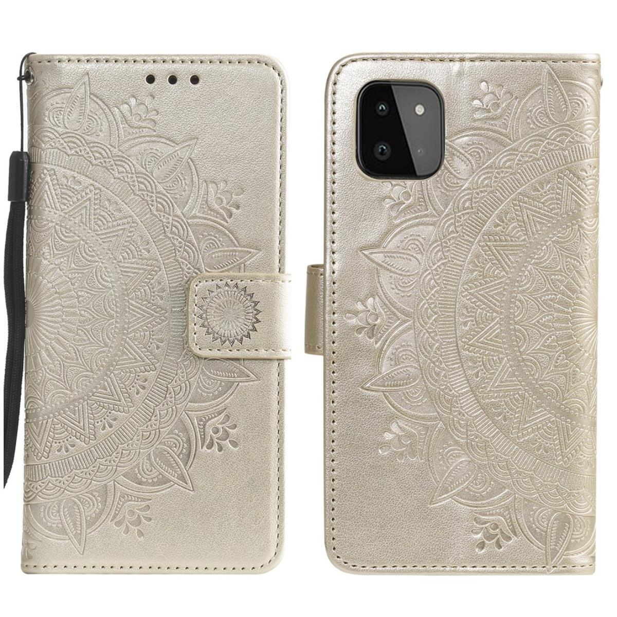 mit COVERKINGZ Galaxy Klapphülle Mandala Gold A22 5G, Samsung, Muster, Bookcover,