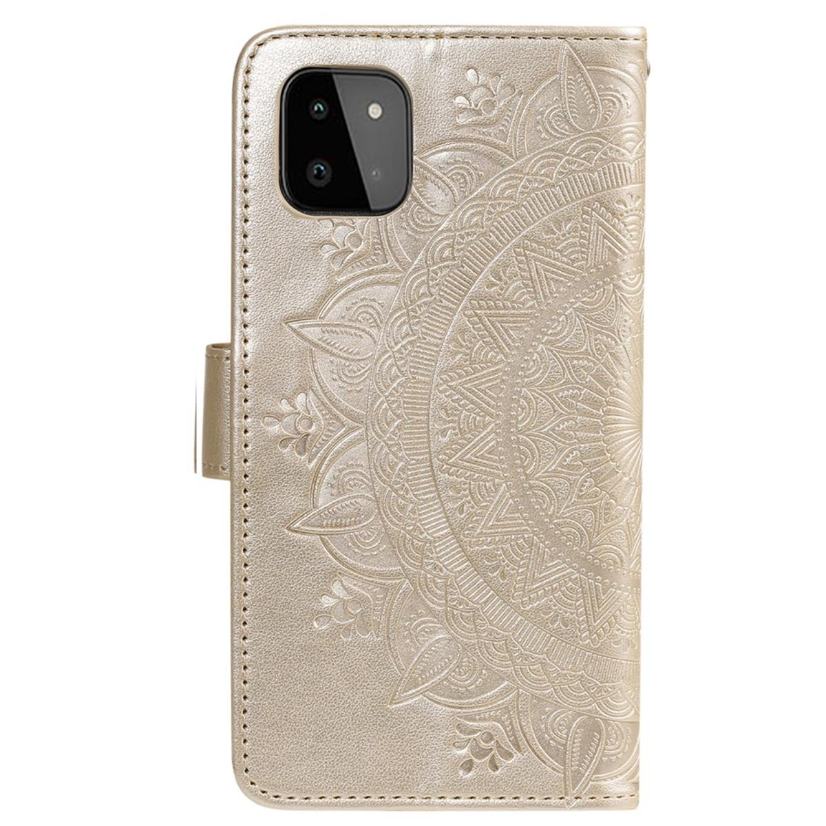 COVERKINGZ Klapphülle mit Muster, Gold Samsung, Galaxy Mandala A22 5G, Bookcover