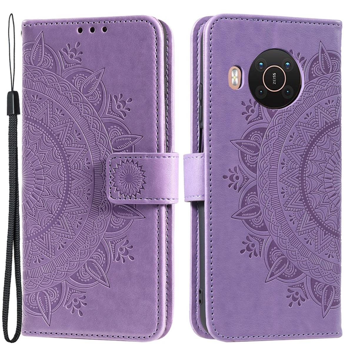 COVERKINGZ Klapphülle mit Nokia, X10/X20, Bookcover, Mandala Lila Muster