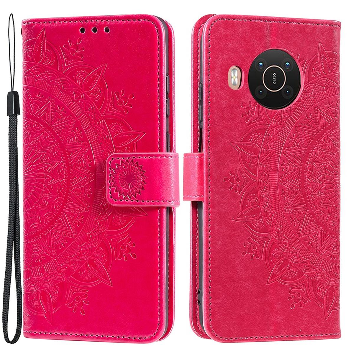 mit Bookcover, COVERKINGZ Muster, Mandala Klapphülle Pink Nokia, X10/X20,