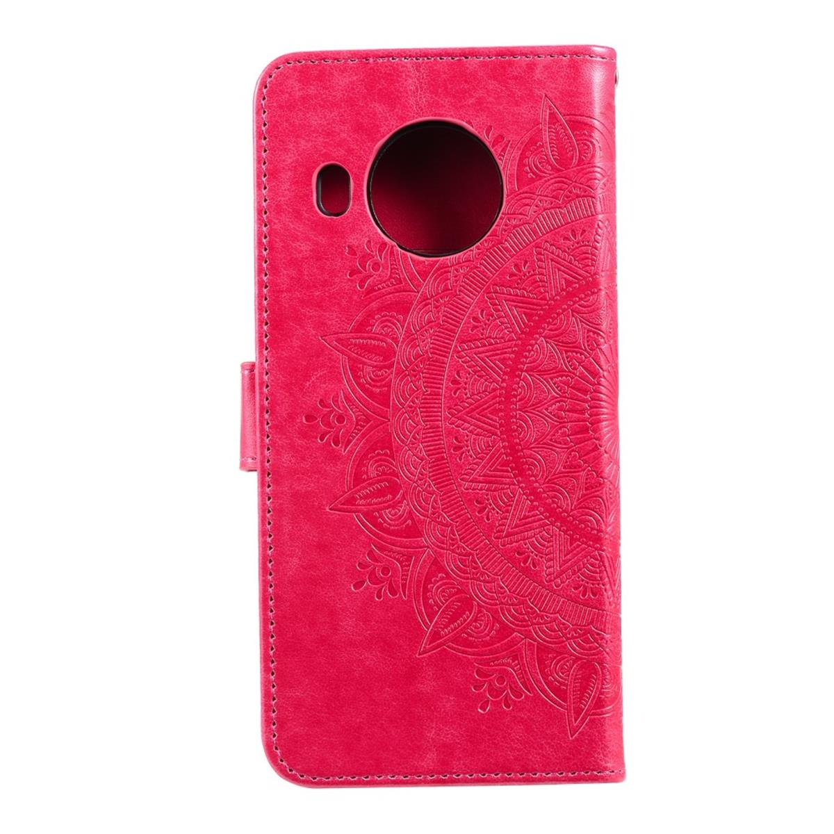 mit Bookcover, COVERKINGZ Muster, Mandala Klapphülle Pink Nokia, X10/X20,
