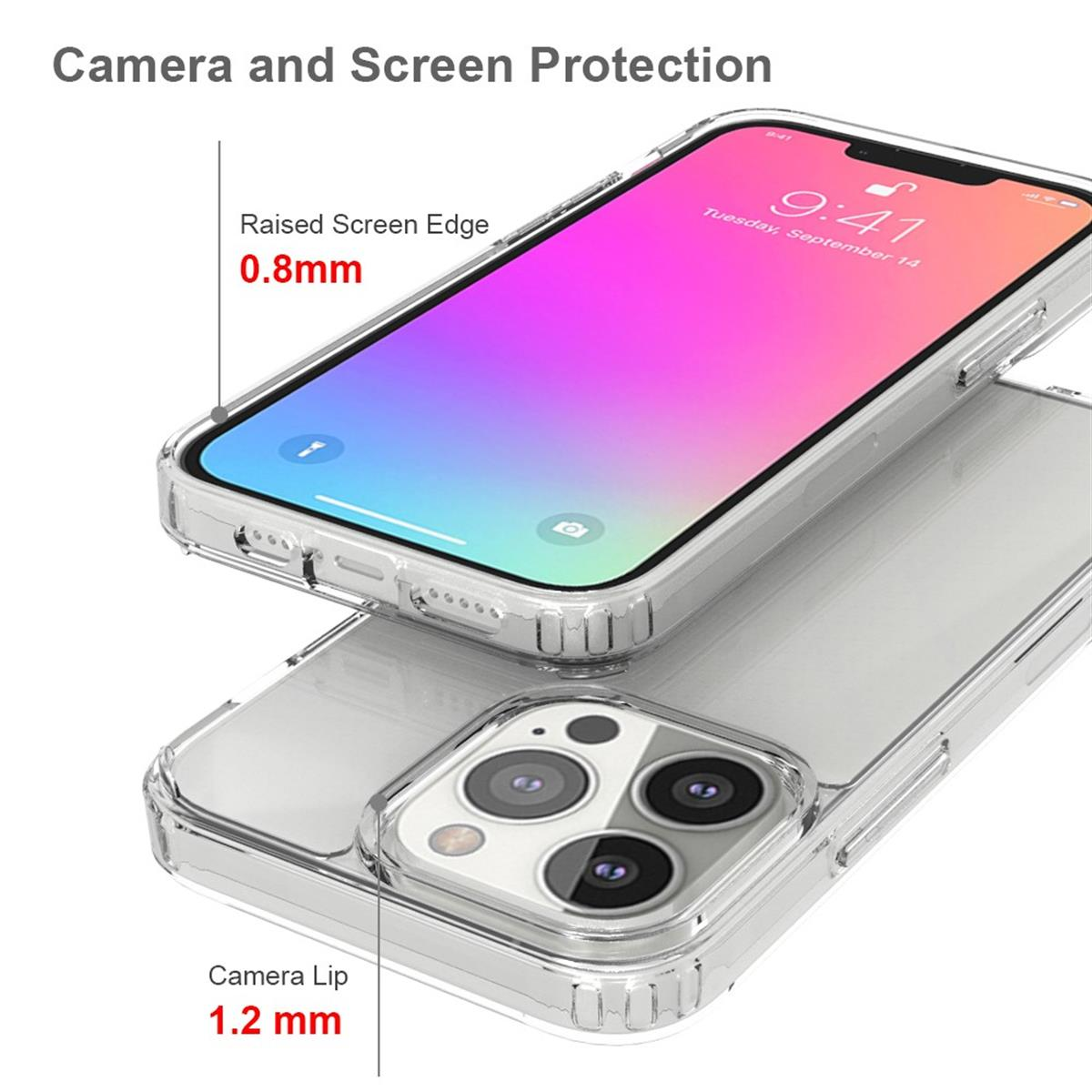 COVERKINGZ Handycase mit Display- und 13 Kameraschutz, iPhone Pro, Backcover, Transparent Apple