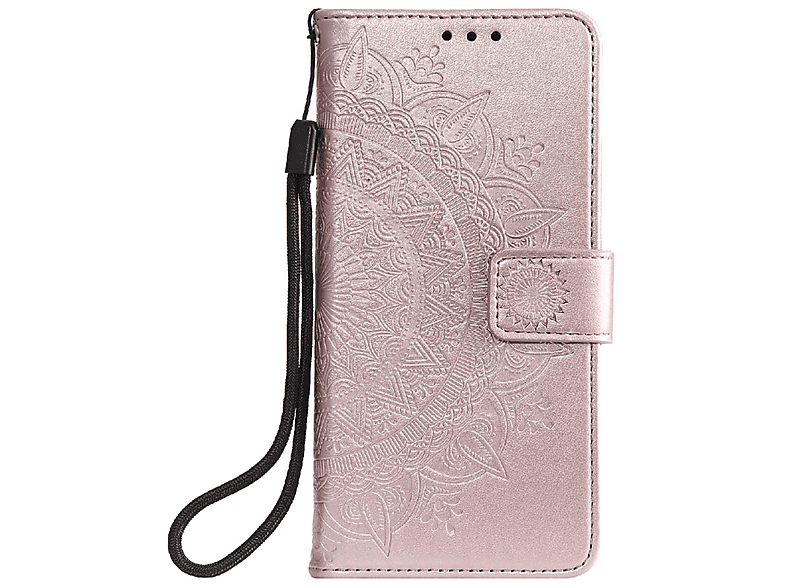 COVERKINGZ Klapphülle mit Mandala Galaxy Bookcover, Muster, Rosegold A03s, Samsung