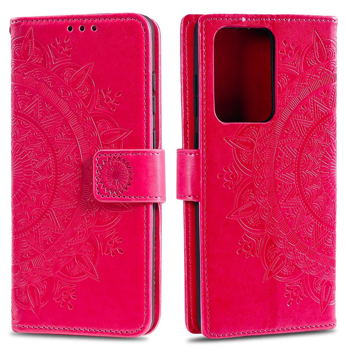 Muster, Galaxy Ultra, Klapphülle Bookcover, Pink Samsung, mit Mandala S20 COVERKINGZ