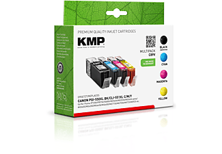 KMP ersetzt Canon PGI-550/CLI-551XL Tintenpatrone Multipack 4-Farben (Schwarz,Cyan,Magenta,Gelb) (PGI-550XL/CLI-551XL)