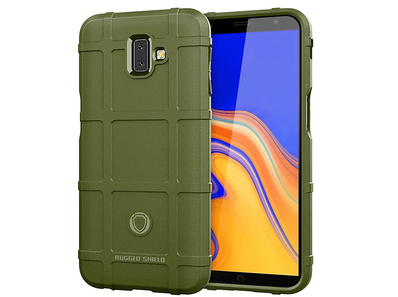 CASEONLINE Rugged - Grün, Backcover, Samsung, Galaxy J6 Plus (2018), Grün