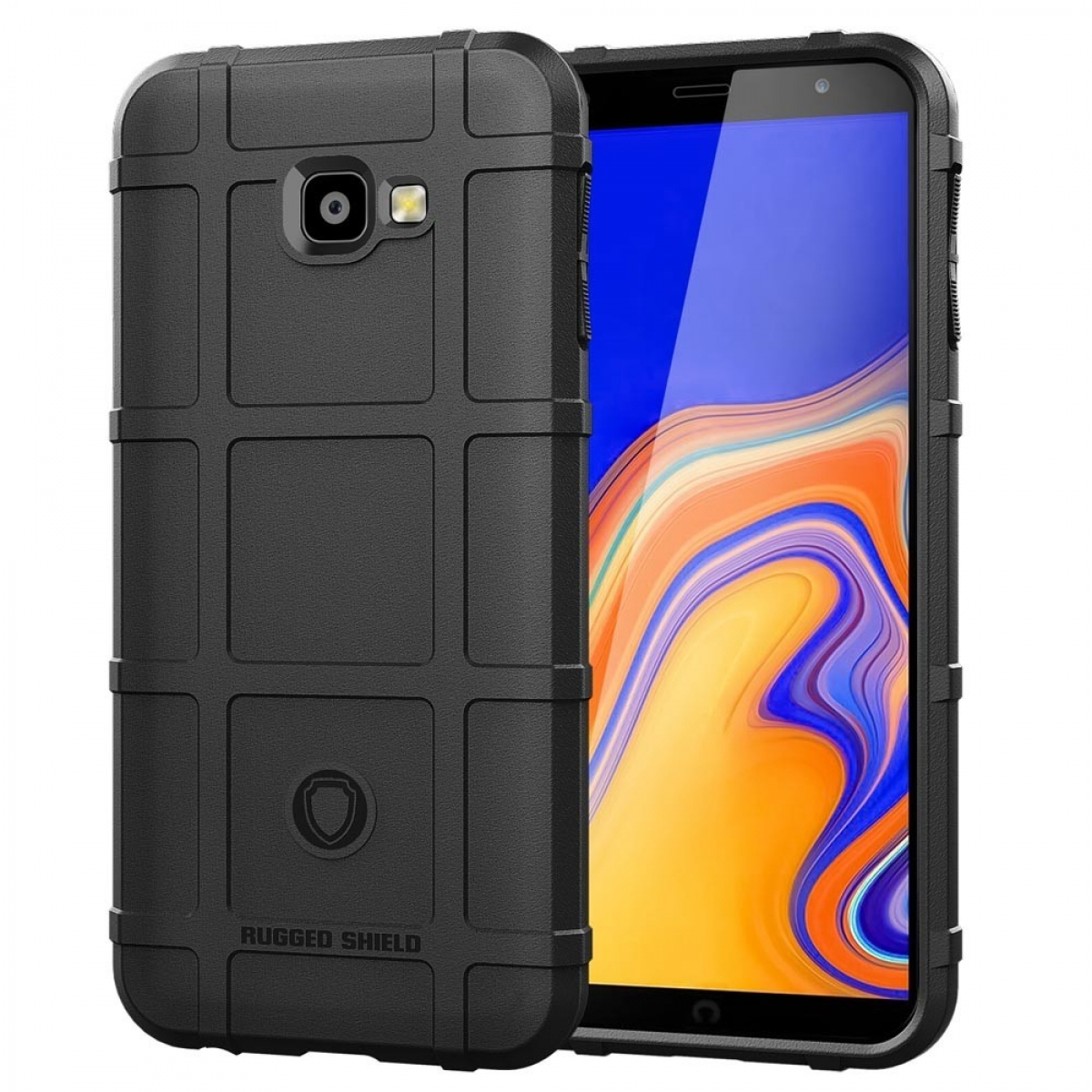 Schwarz - Samsung, Backcover, Rugged J4 Galaxy CASEONLINE Schwarz, (2018), Plus