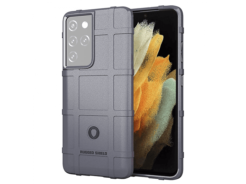 CASEONLINE Rugged - Grau, Ultra, Samsung, Galaxy S21 Grau Backcover