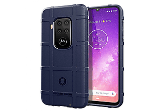 CASEONLINE Rugged - Blau, Backcover, Motorola, One Zoom, Blau