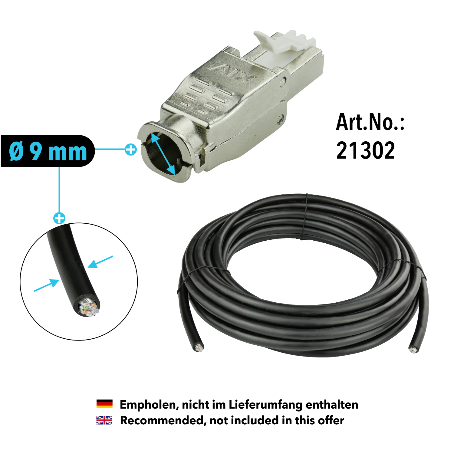 AIXONTEC 100m Cat.7 AWG S/FTP Gigabit 23/1, Erdkabel OUTDOOR 100 m Netzwerkkabel, 10