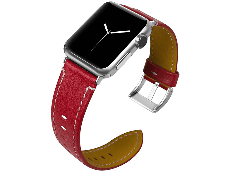 Apple mit Smartband, Ultra/8/7/6/SE/5/4/3/2/1, Retro COVERKINGZ Apple, Rot Lederarmband Watch Dornschließe,