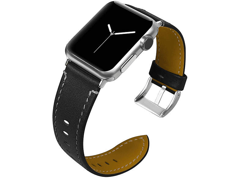 Schwarz Dornschließe, Apple Ultra/8/7/6/SE/5/4/3/2/1, mit Watch Apple, Lederarmband COVERKINGZ Smartband, Retro