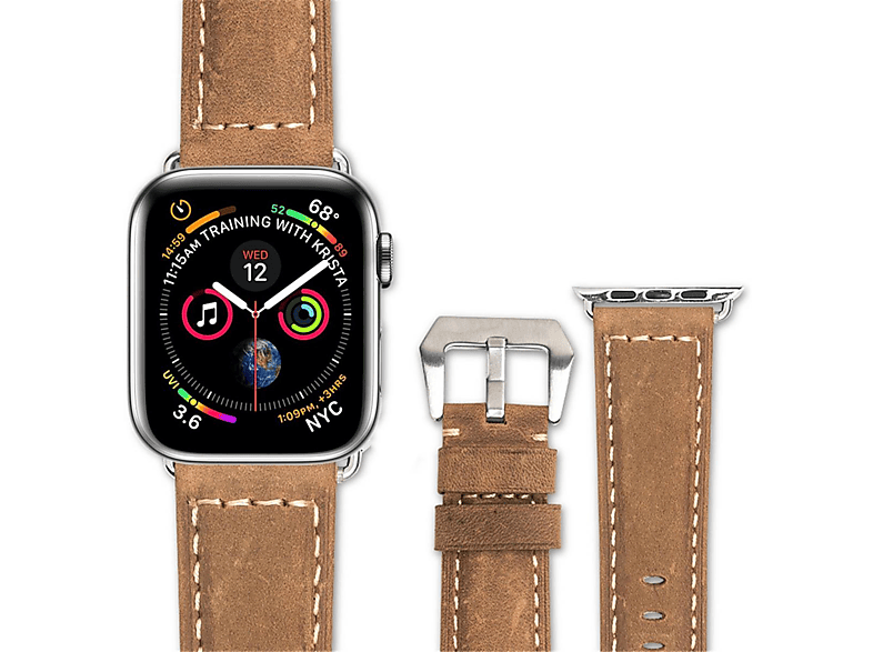 Apple, Braun Lederarmband Ultra/8/7/6/SE/5/4/3/2/1, Dornschließe, Smartband, mit Watch Apple COVERKINGZ