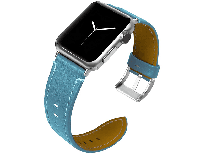 COVERKINGZ Retro Lederarmband mit Dornschließe, Smartband, Apple, Apple Watch Ultra/8/7/6/SE/5/4/3/2/1, Blau | Smartwatch Armbänder