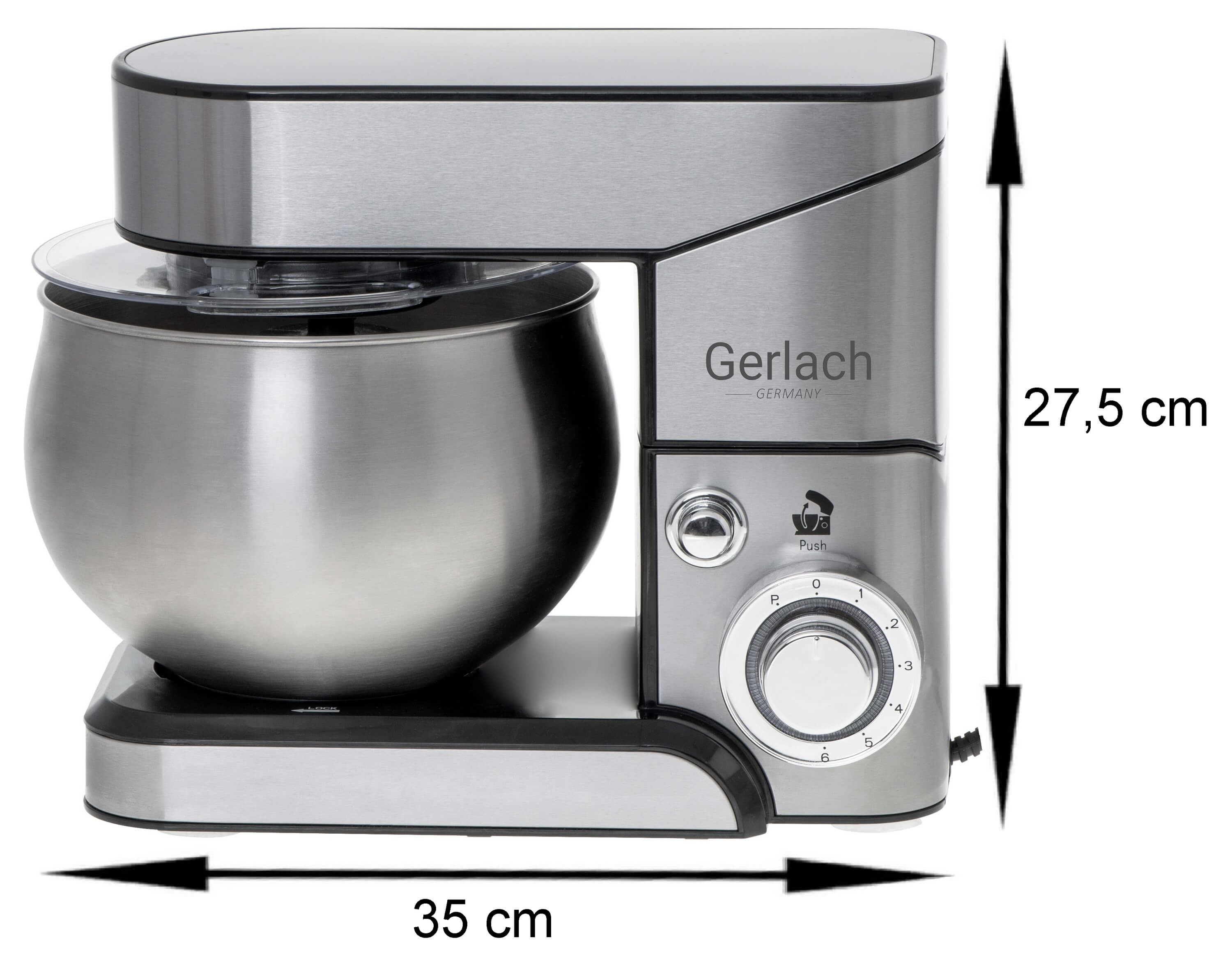 Watt) Küchenmaschine Liter, 5 GERLACH Edelstahl 1800 GL-4219 (Rührschüsselkapazität: