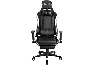 BESIT LL-BDJYJT-Whi Gaming Stuhl, Schwarz und Weiß