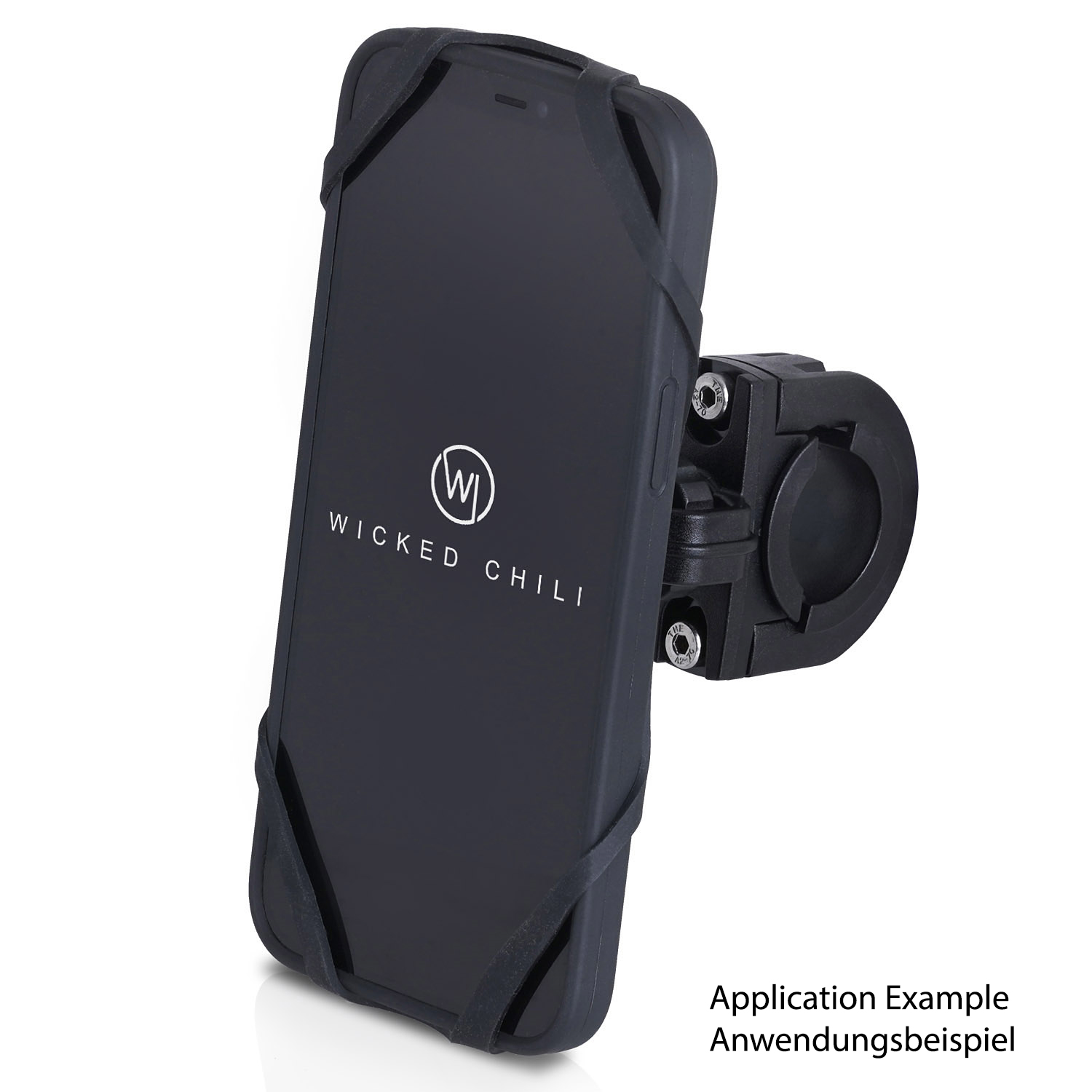 QuickMOUNT iPhone Autohalterung Pro Rennrad / WICKED schwarz - Smartphone 13 Case Schutzhülle, und Handyhülle Fahrrad für 13 MTB CHILI Bike für