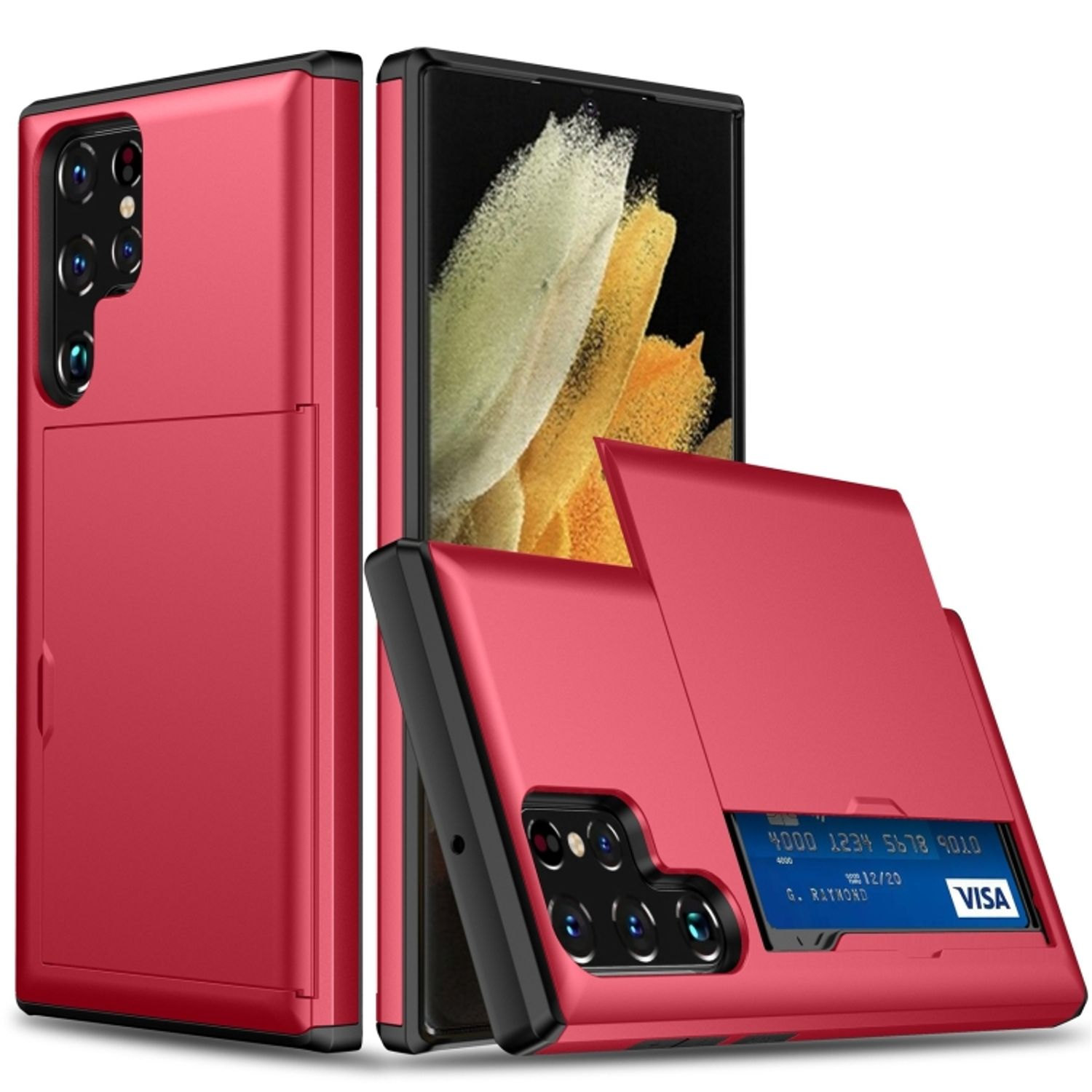 S22 Samsung, Case, Backcover, Galaxy 5G, DESIGN Ultra KÖNIG Rot