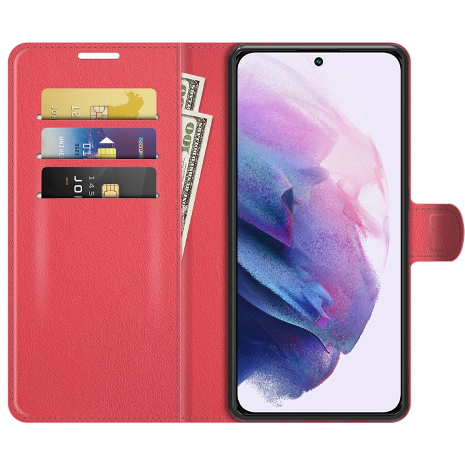 5G, Samsung, Rot Case, S22 DESIGN Bookcover, KÖNIG Galaxy Book