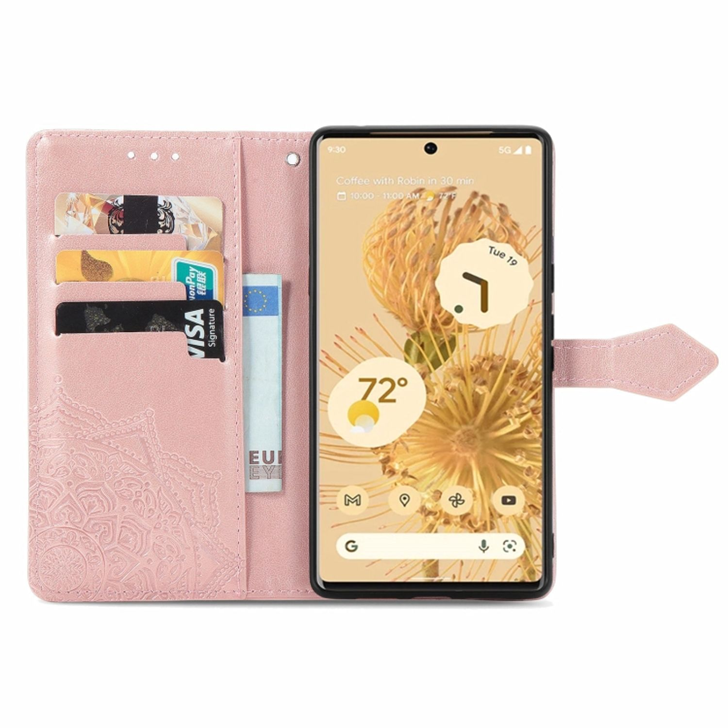 KÖNIG DESIGN Book Case, Bookcover, Pixel 6, Google, Rose Gold