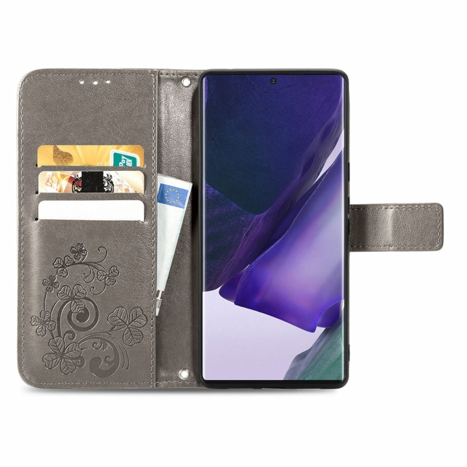 Ultra 5G, DESIGN Case, Book KÖNIG Grau S22 Samsung, Galaxy Bookcover,