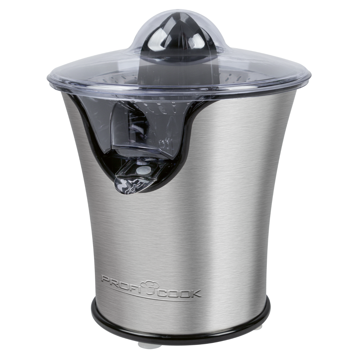 Exprimidor Eléctrico Cítricos, Acero Inox., 2 Conos Prensado, Giro Cono Ambas Direcciones - ZP 1018 PROFICOOK, 100 W, Negro