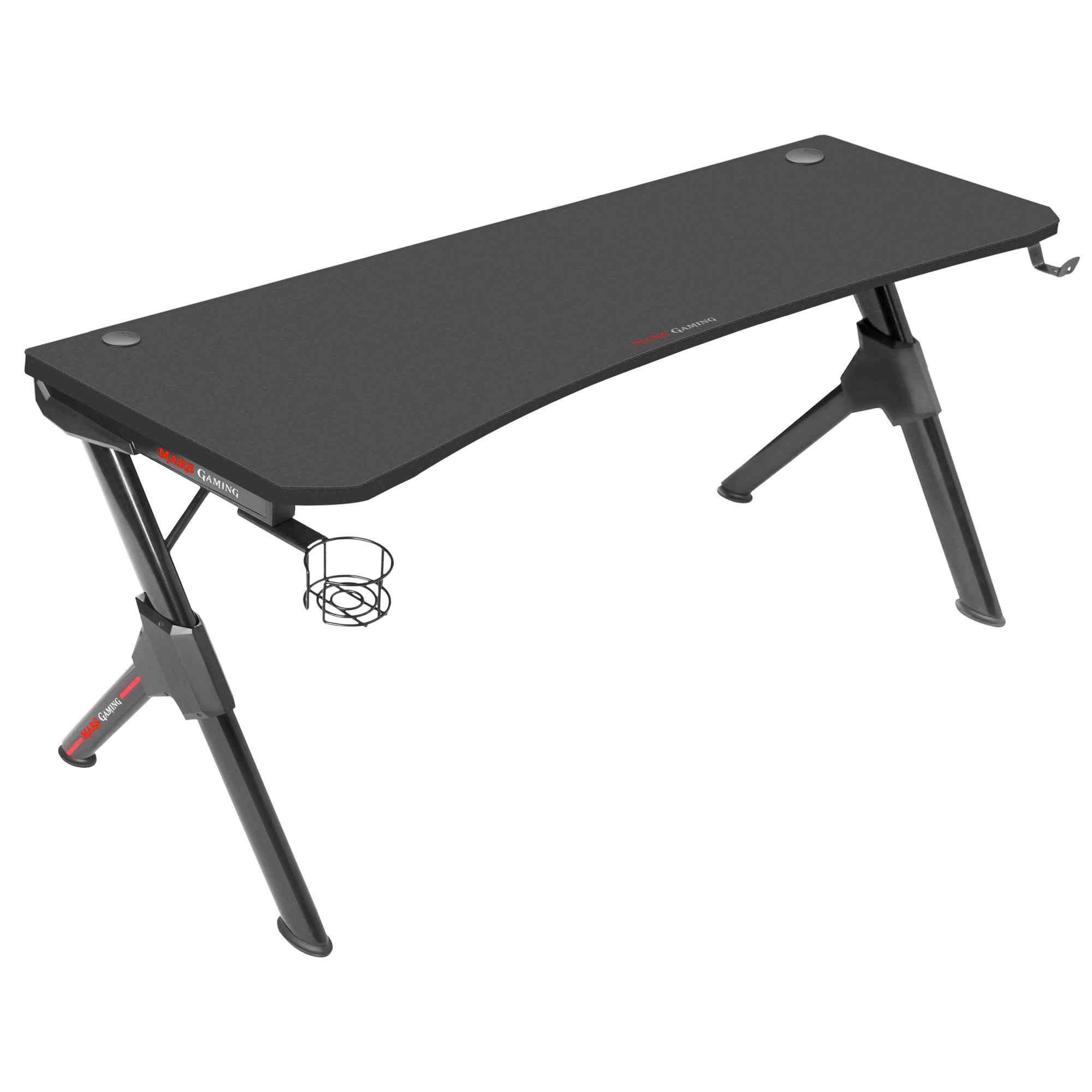 Mesa Gaming Mgd140 marsgaming 140cm soporte cascos+bebida alfombrilla total color negro