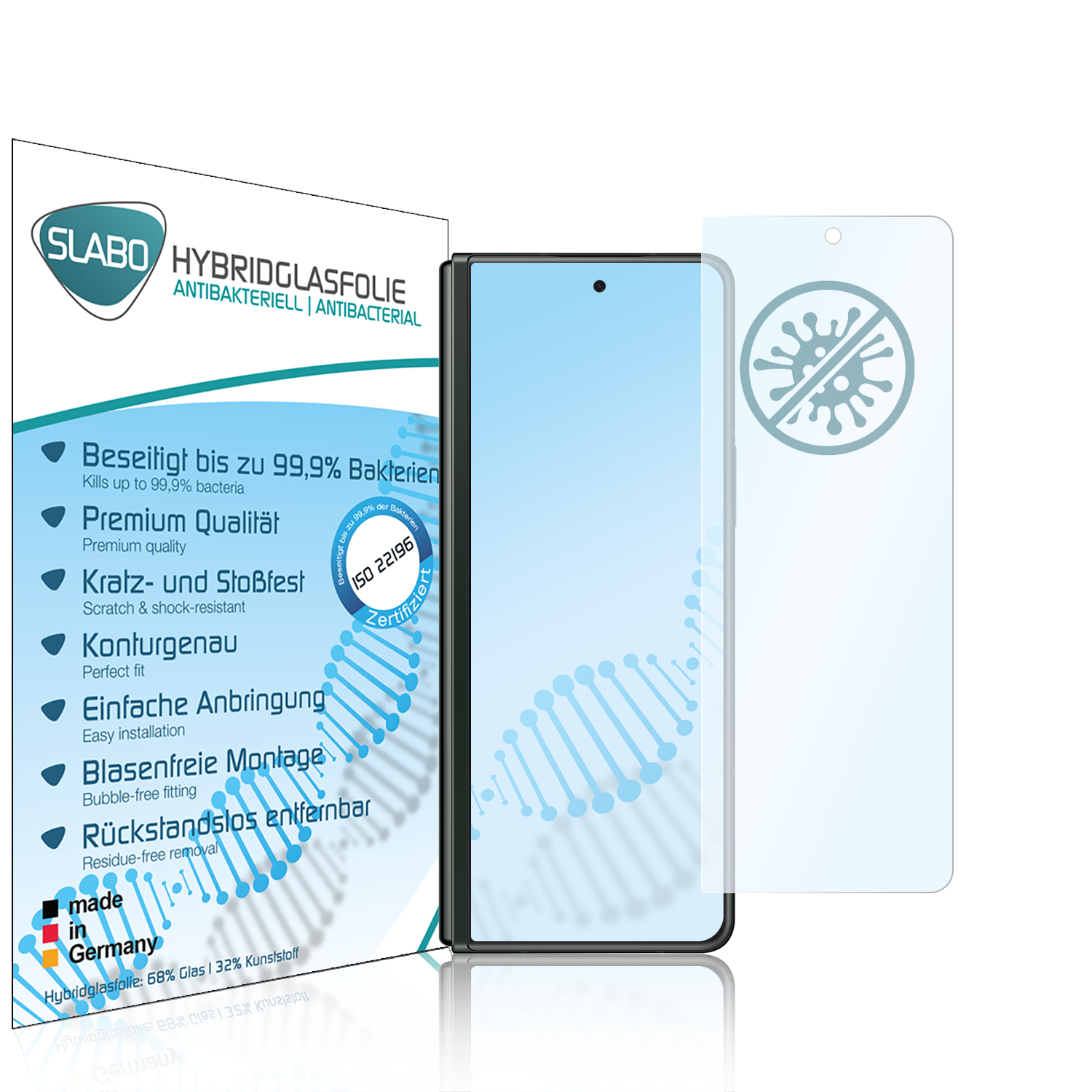 Z flexible Galaxy SLABO Hybridglasfolie Displayschutz(für 5G) Fold3 Samsung antibakterielle