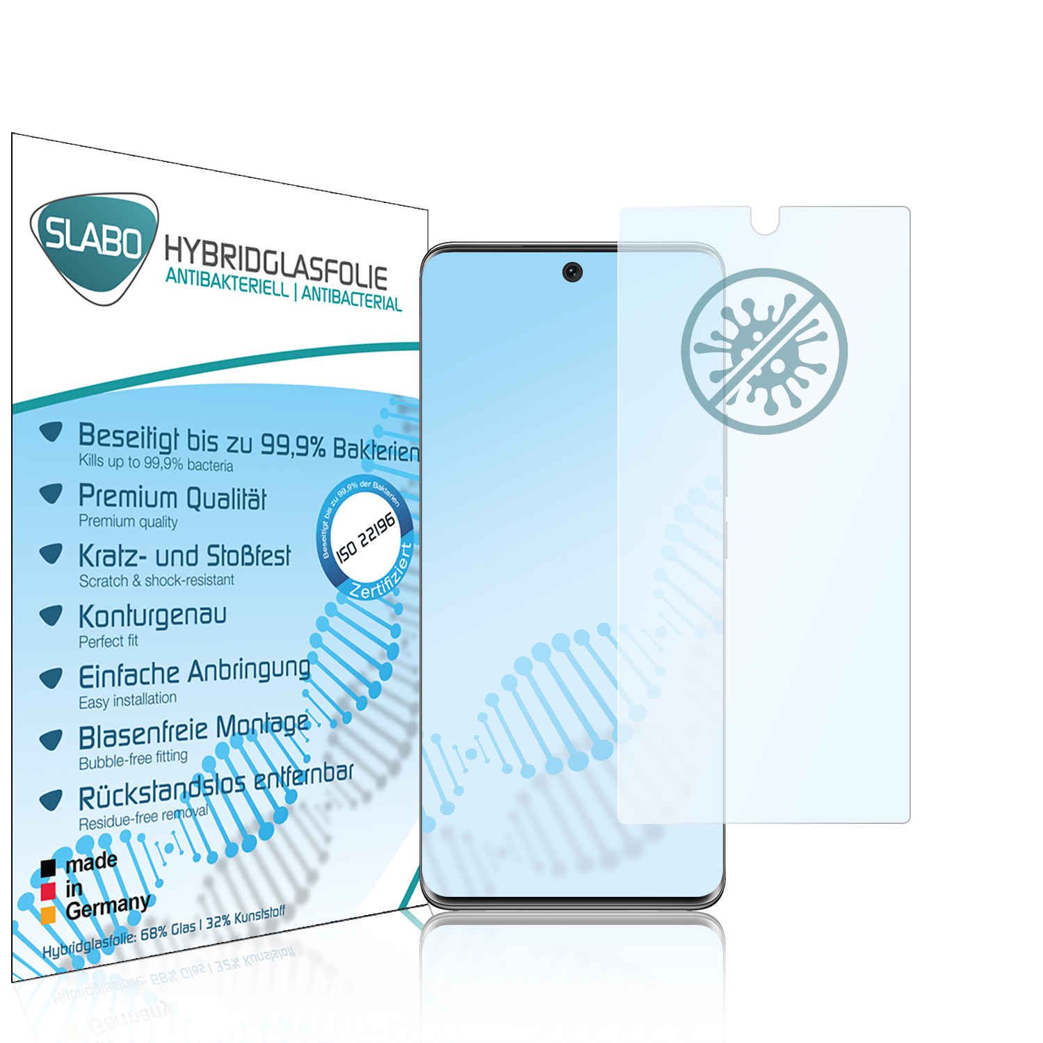 Hybridglasfolie SLABO Displayschutz(für | antibakterielle Honor flexible nova Huawei 9) (5G) 50