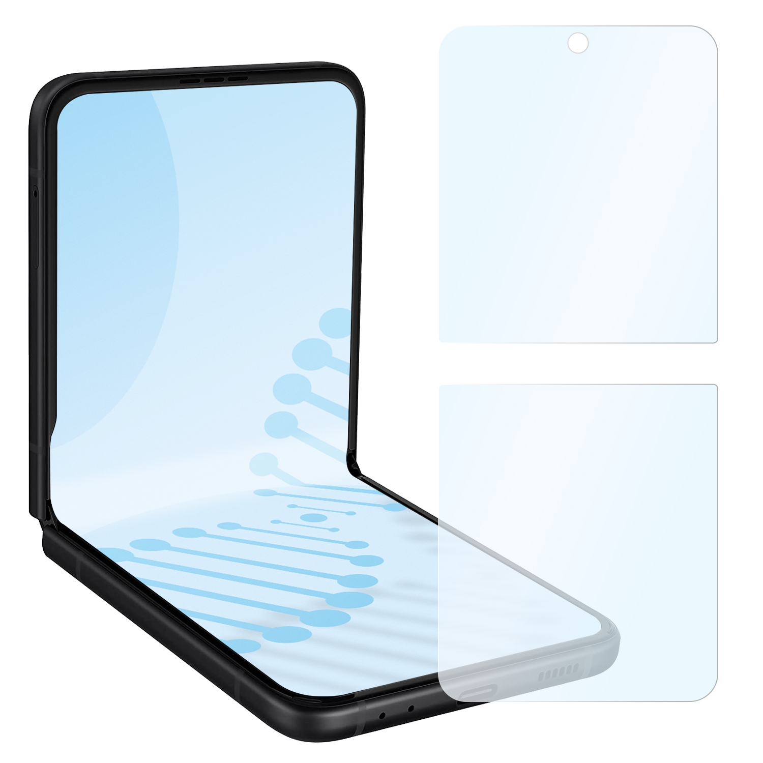 Hybridglasfolie 5G) antibakterielle Flip3 Z Galaxy SLABO Samsung flexible Displayschutz(für
