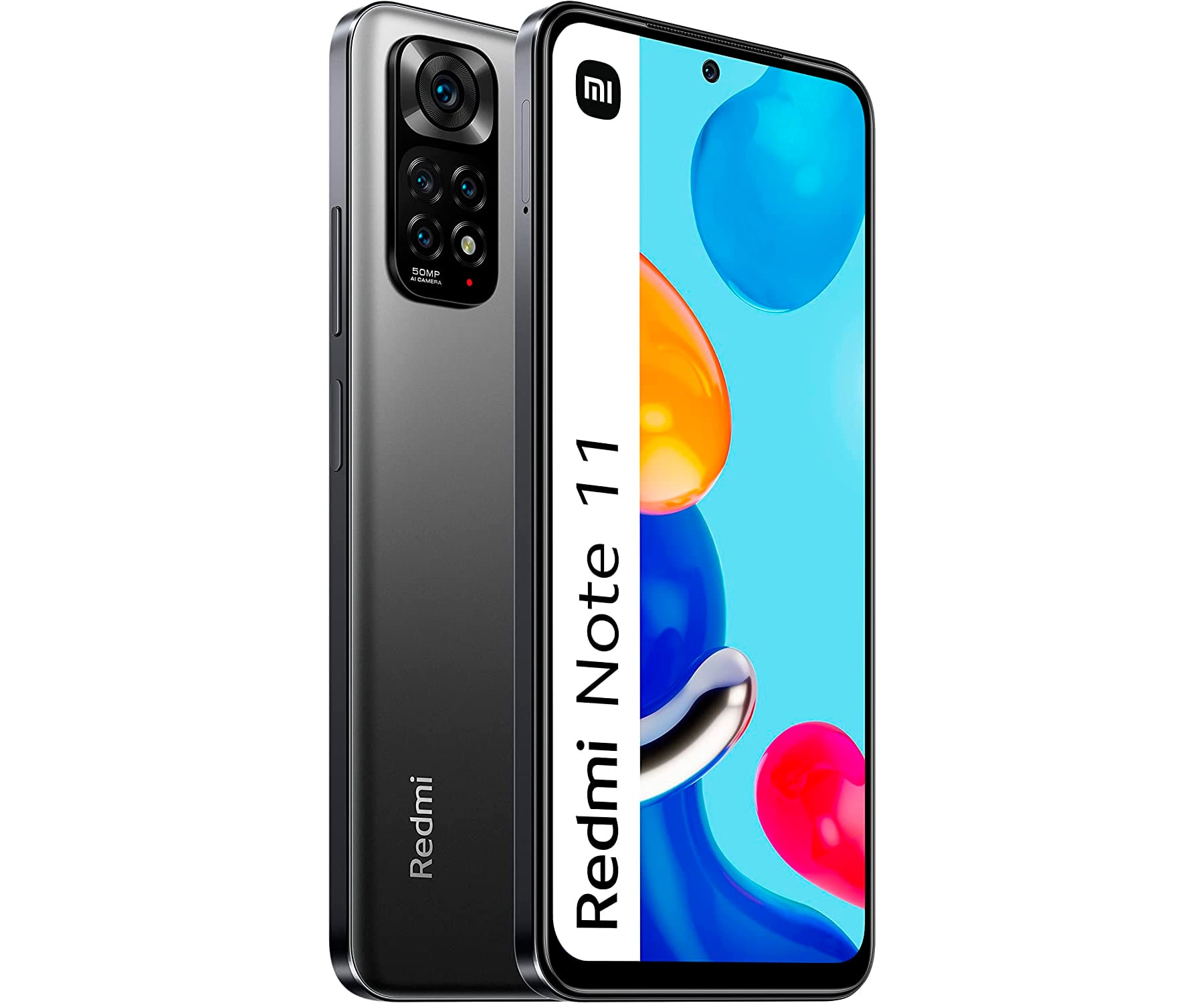 Zwei Smartphones, eines zeigt die Rückseite mit Kameras, das andere den Frontbildschirm und das Xiaomi-Logo.