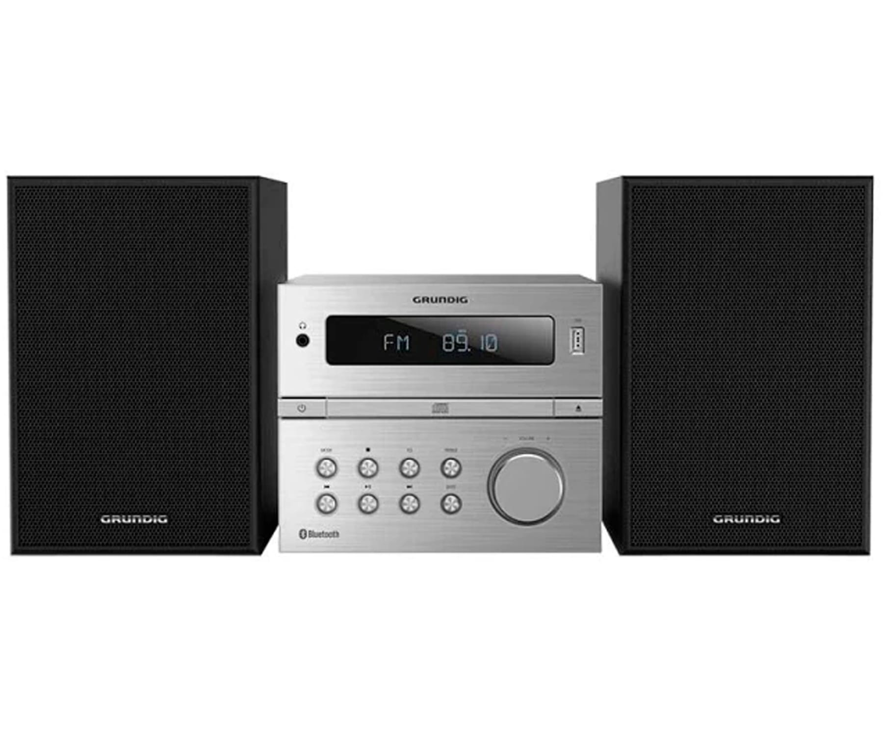 Microcadena - M 2500 BT Silver GRUNDIG, Conexión de auriculares, USB, RCA y bluetooth, Plata