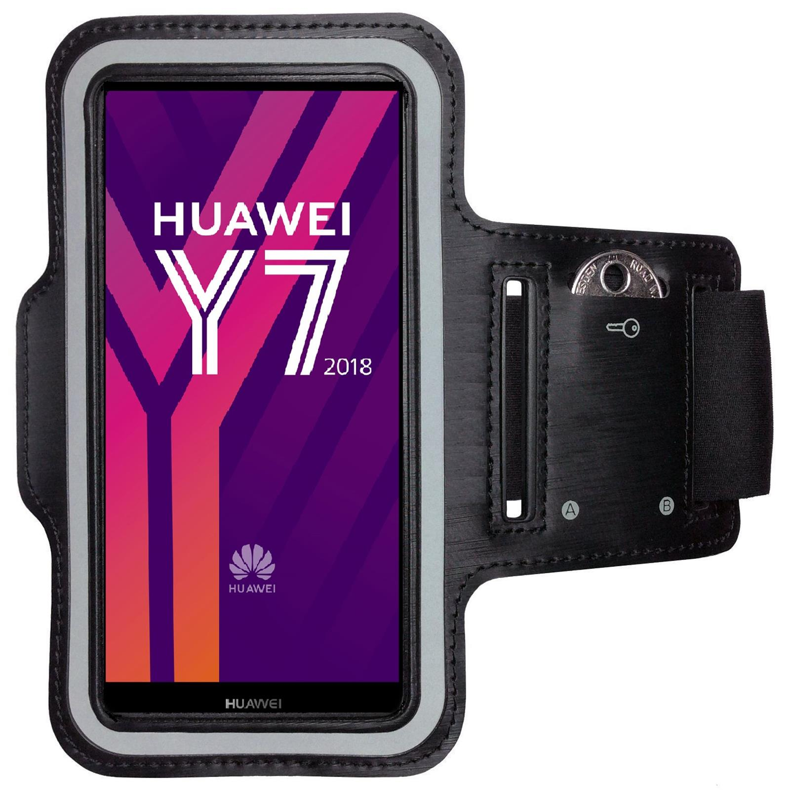 Armband mit Telefon darin. Telefon zeigt Text. Schwarzes Armband mit Riemen.
