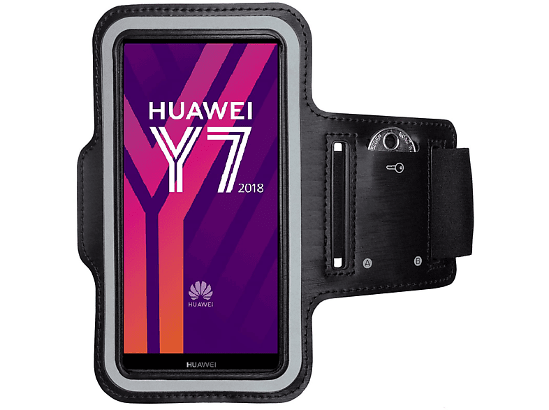 Huawei, COVERKINGZ Schwarz Y7 Armtasche, 2018, Sportarmband,