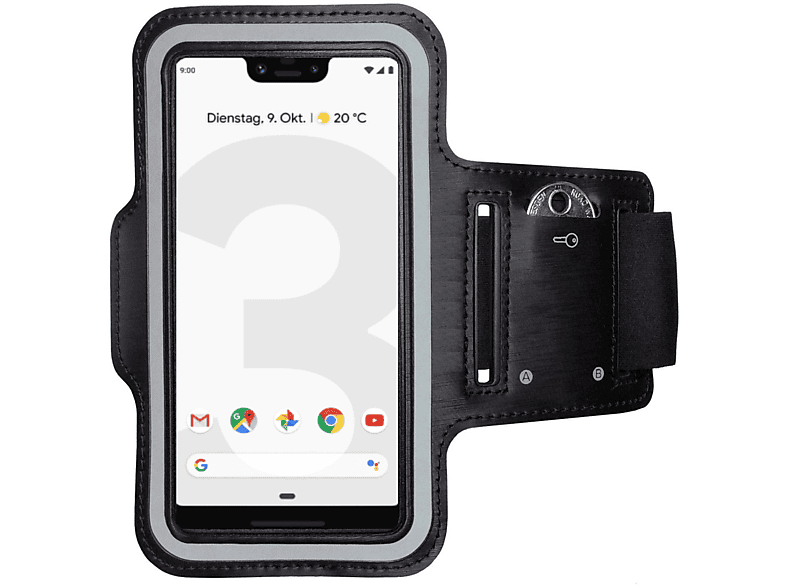 COVERKINGZ Sportarmband, Armtasche, Google, Pixel 3 Schwarz XL