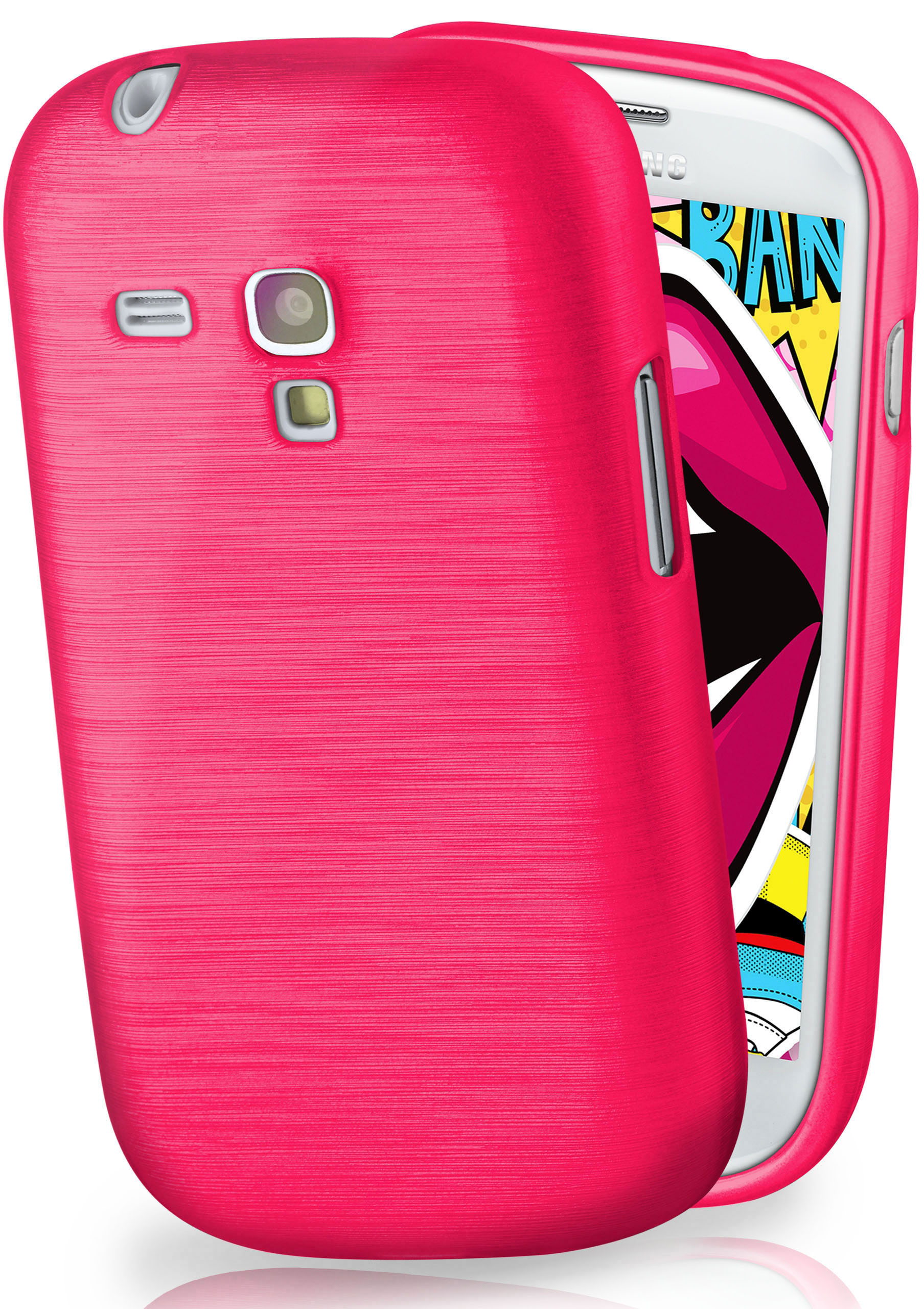 Magenta-Pink Mini, Samsung, Galaxy Backcover, MOEX Brushed Case, S3