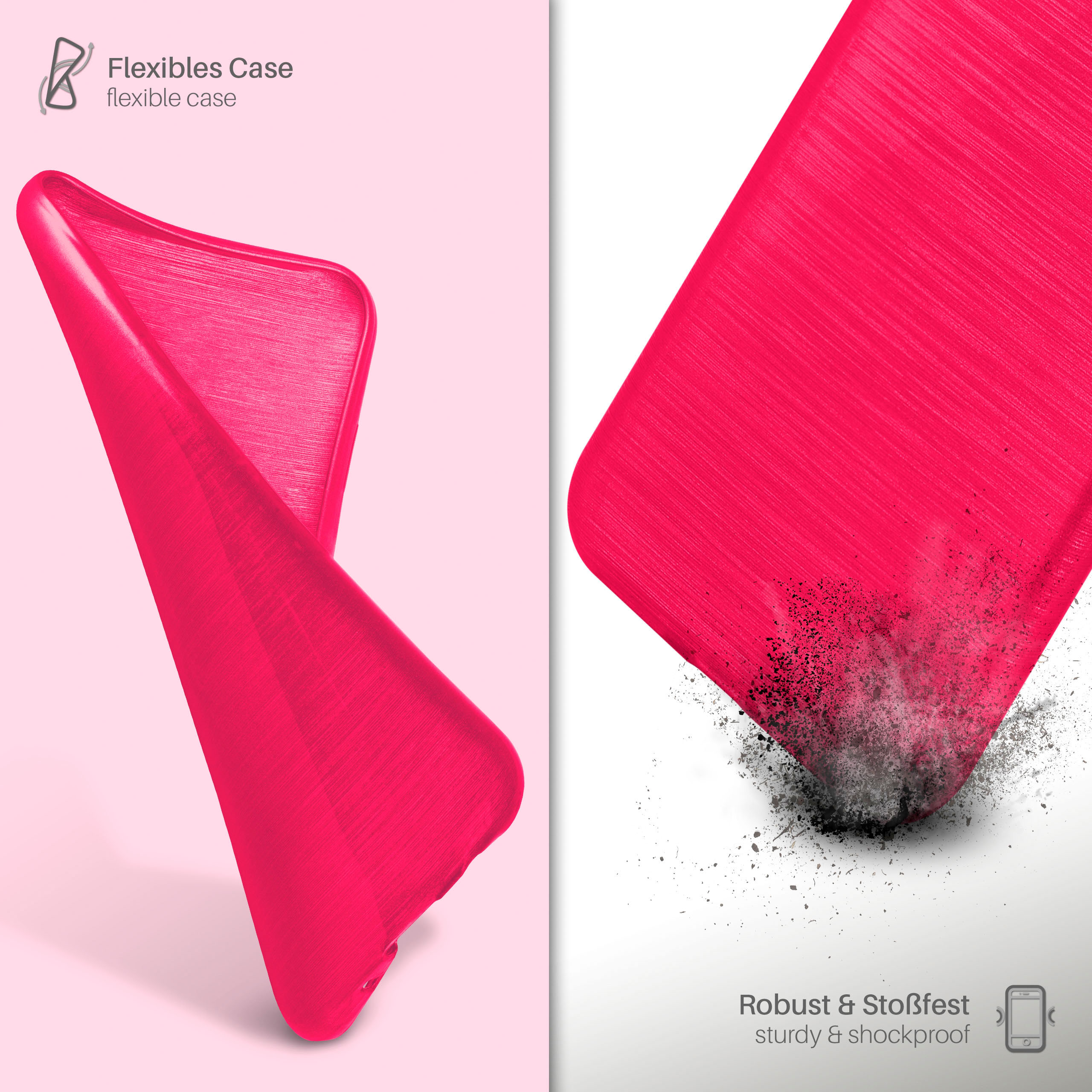 Magenta-Pink Mini, Samsung, Galaxy Backcover, MOEX Brushed Case, S3
