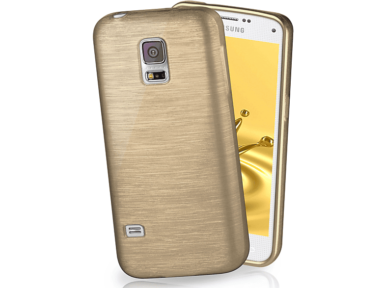 MOEX Brushed Case, Backcover, Samsung, Galaxy S5 / S5 Neo, Ivory-Gold