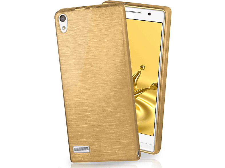 MOEX Brushed Case, Backcover, Huawei, Ascend P6, Ivory-Gold