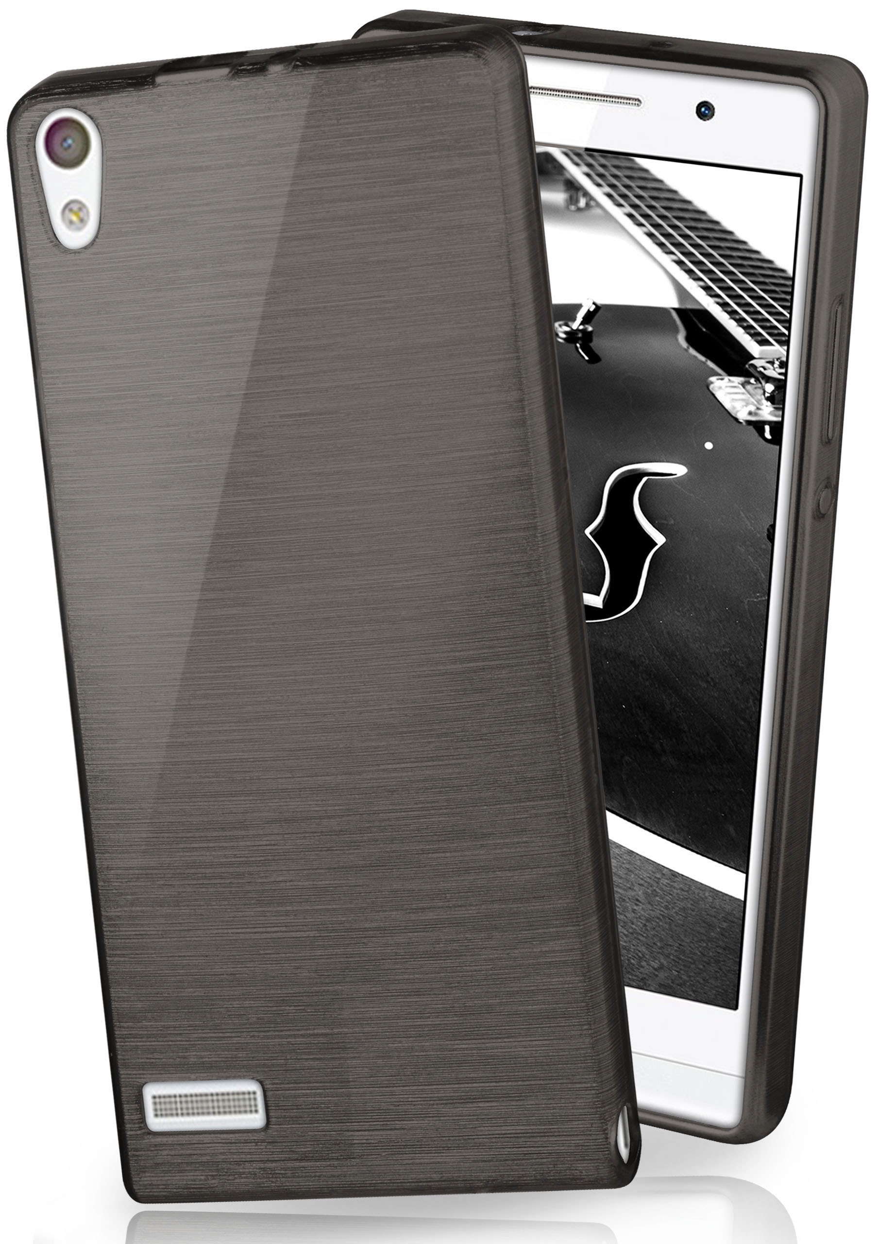 Brushed P6, MOEX Case, Ascend Huawei, Slate-Black Backcover,