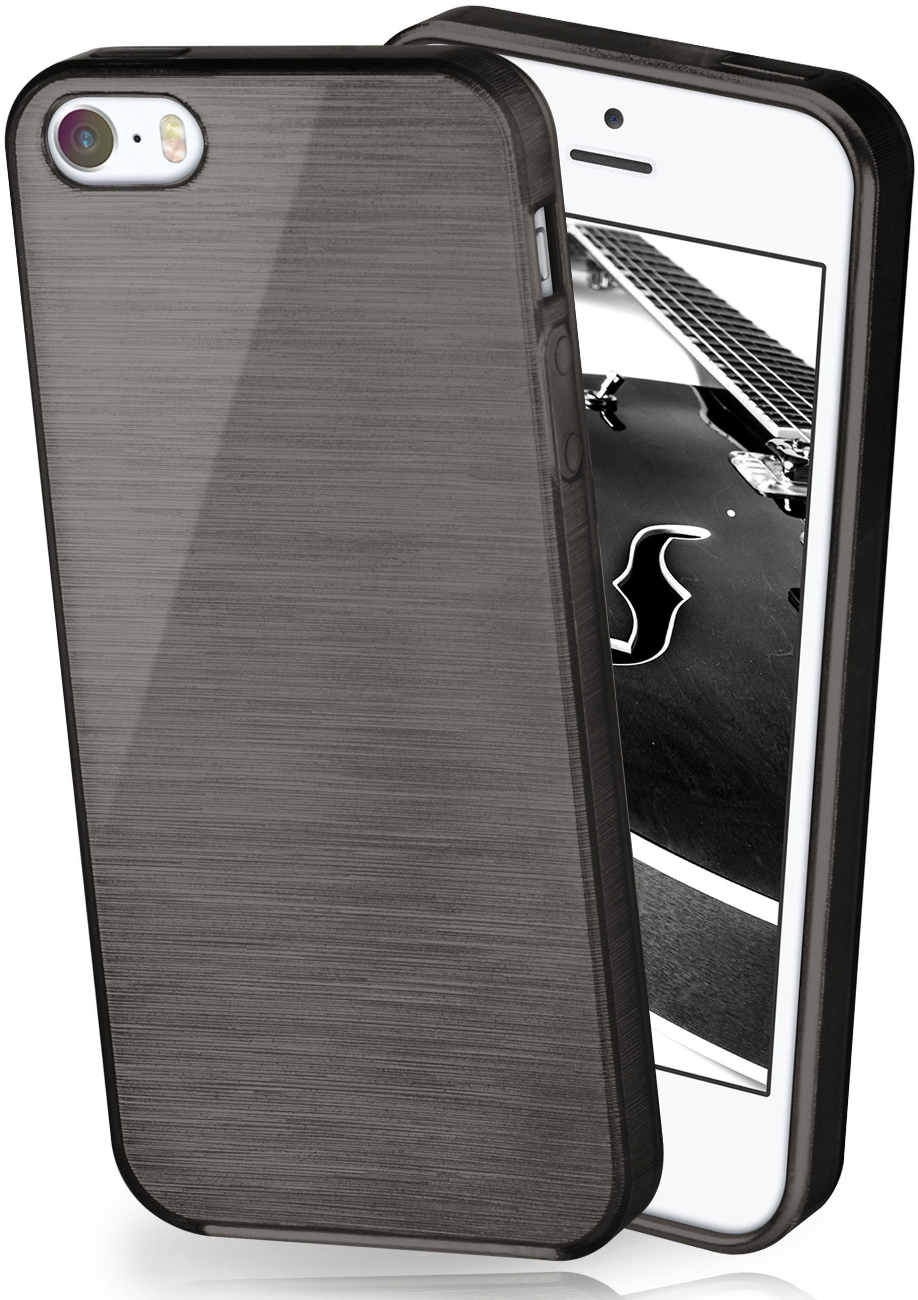 MOEX Brushed Case, 5s (2016), / Slate-Black Apple, 5 iPhone SE / Backcover