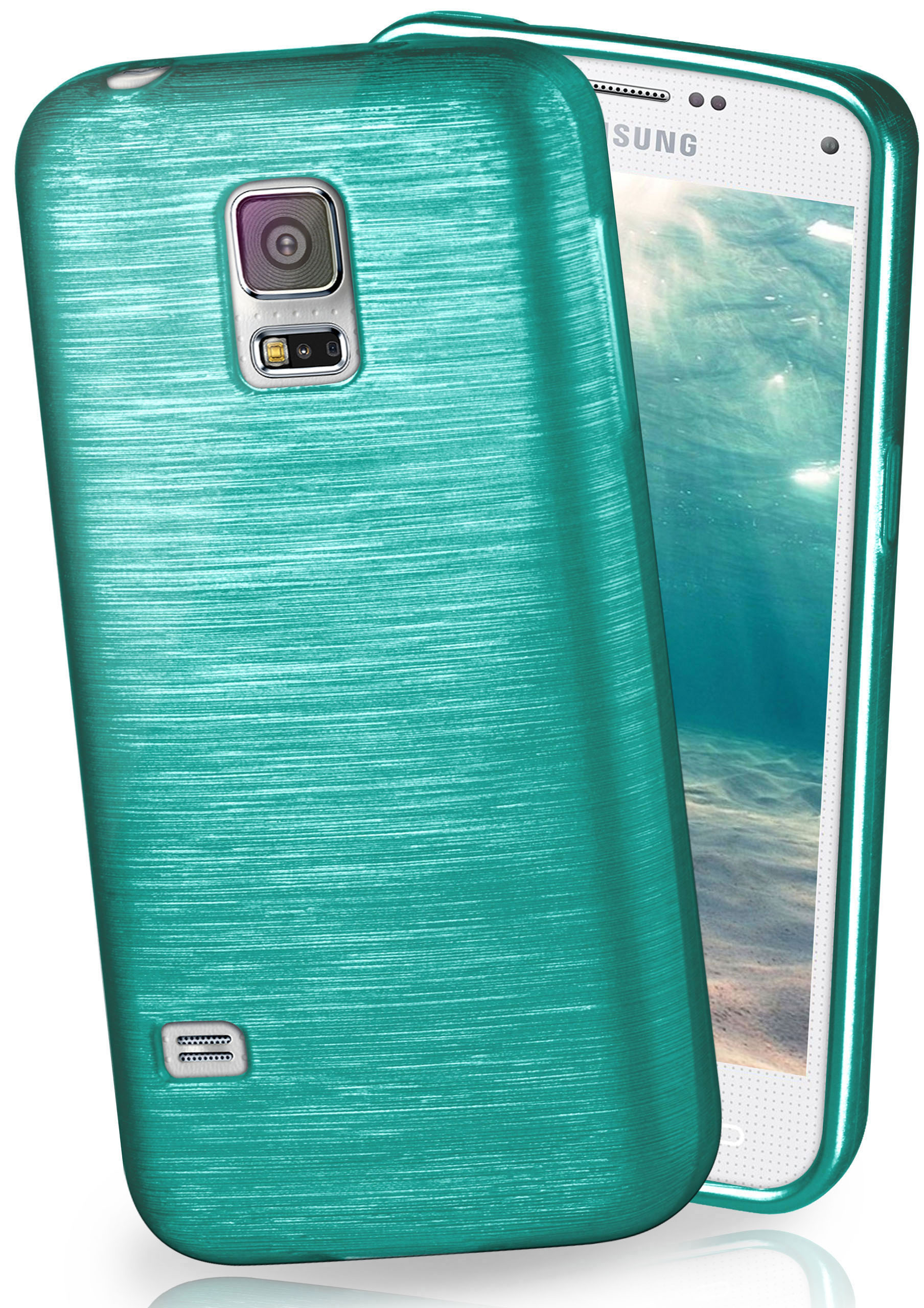 MOEX Brushed Case, S5 Aqua-Cyan / Galaxy Samsung, S5 Neo, Backcover