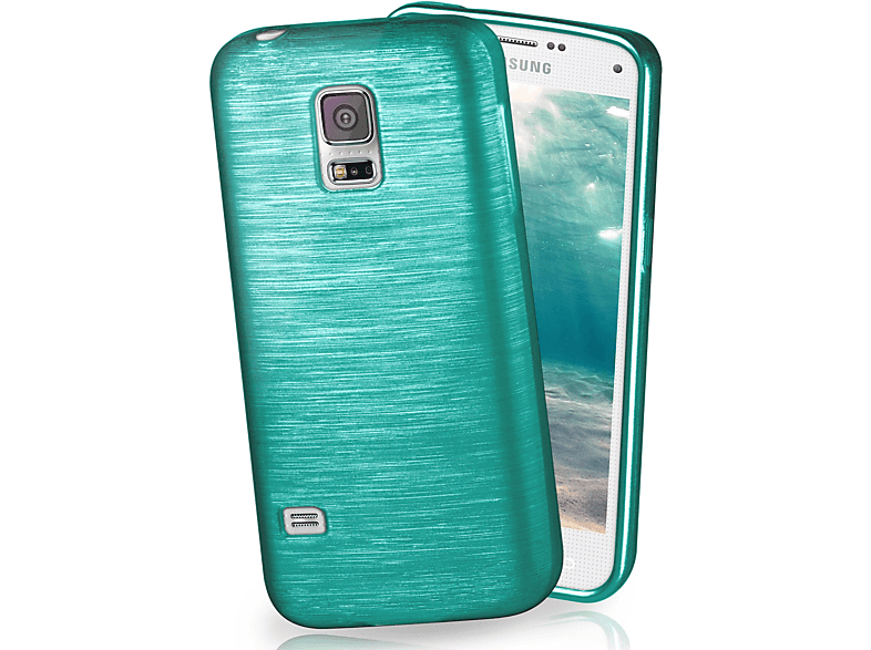 MOEX Brushed Case, Backcover, Samsung, Galaxy S5 / S5 Neo, Aqua-Cyan