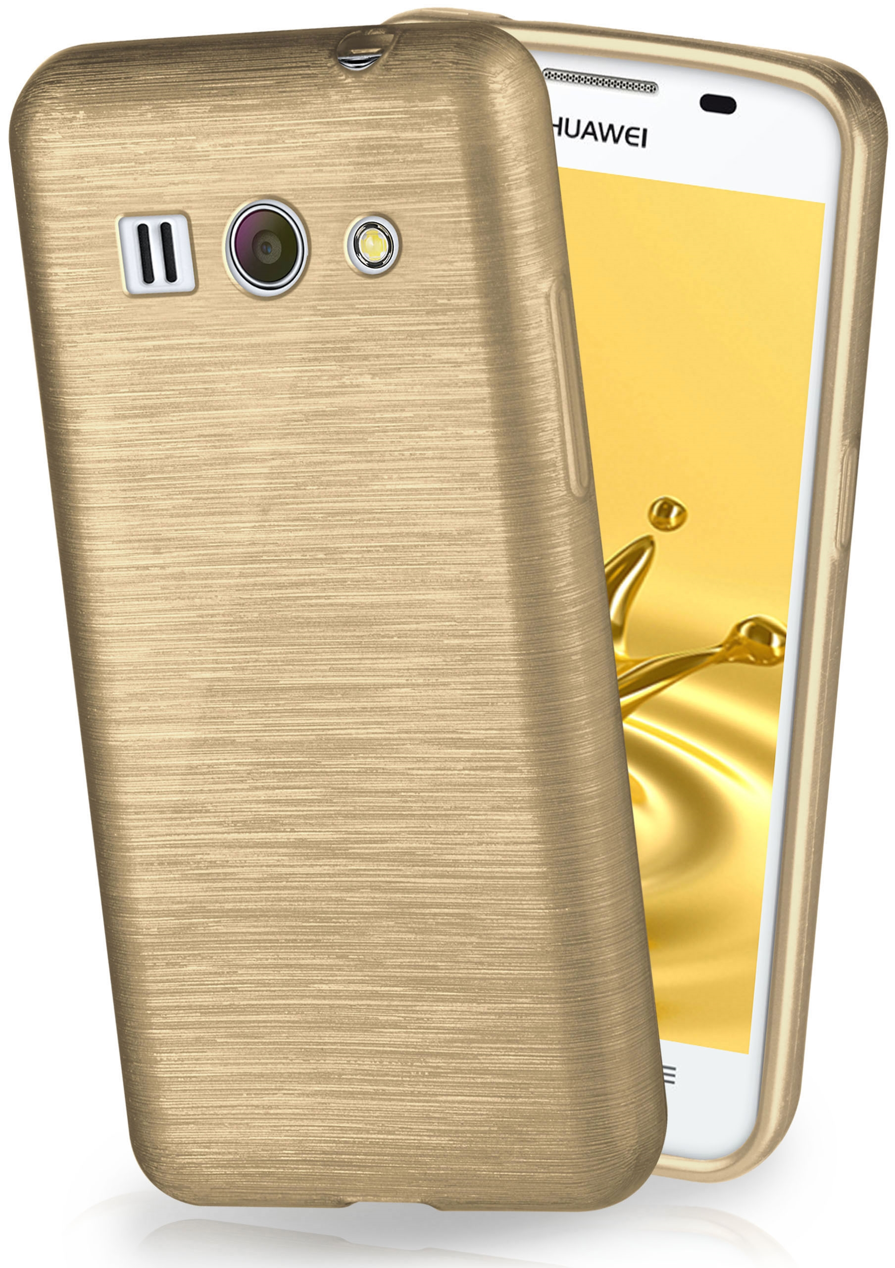 Case, Huawei, MOEX Backcover, G520/525, Ascend Ivory-Gold Brushed