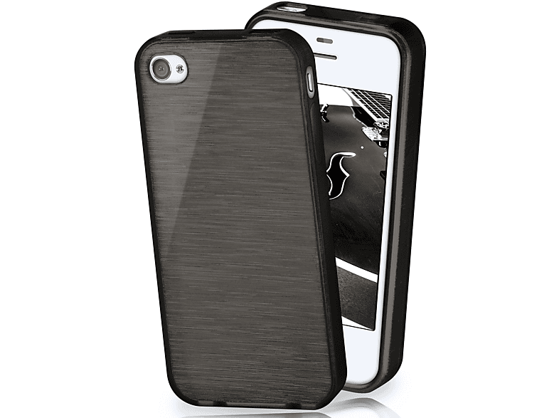 iPhone Apple, MOEX Backcover, / 4, iPhone 4s Slate-Black Brushed Case,