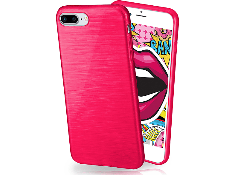 Brushed iPhone MOEX Apple, / Case, iPhone Plus, 8 7 Backcover, Magenta-Pink Plus