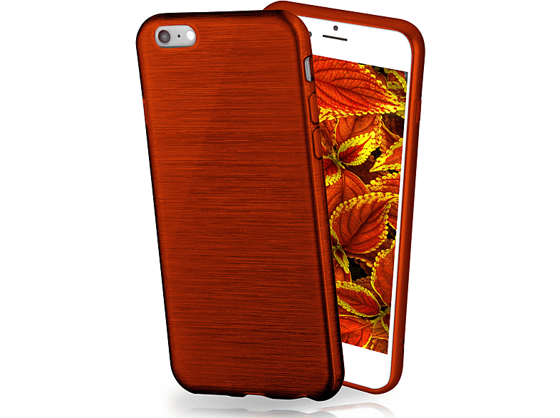 Backcover, 6s Indian-Red Apple, Brushed 6, iPhone iPhone / MOEX Case,